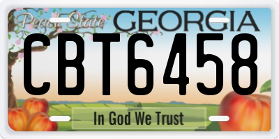 GA license plate CBT6458