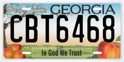 GA license plate CBT6468