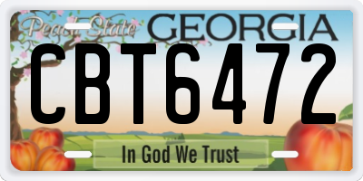 GA license plate CBT6472