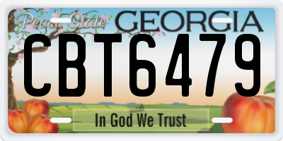 GA license plate CBT6479