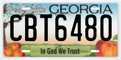 GA license plate CBT6480