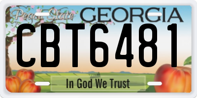 GA license plate CBT6481