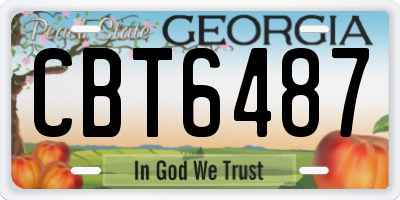 GA license plate CBT6487