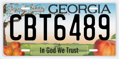 GA license plate CBT6489