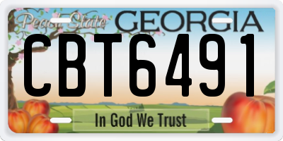GA license plate CBT6491