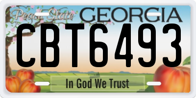 GA license plate CBT6493