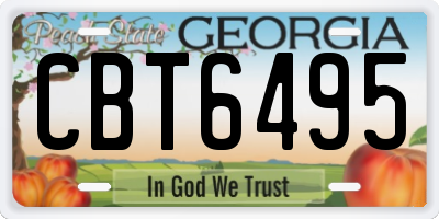 GA license plate CBT6495