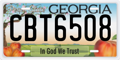 GA license plate CBT6508