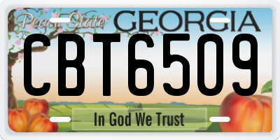 GA license plate CBT6509