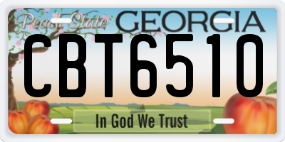 GA license plate CBT6510