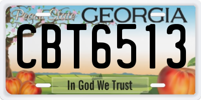 GA license plate CBT6513