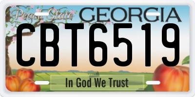 GA license plate CBT6519