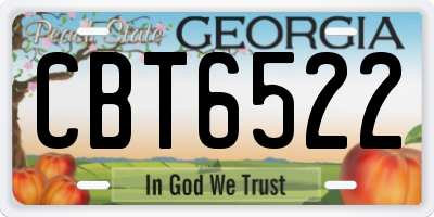 GA license plate CBT6522