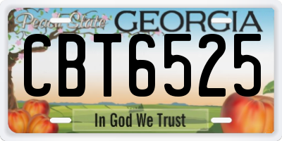 GA license plate CBT6525