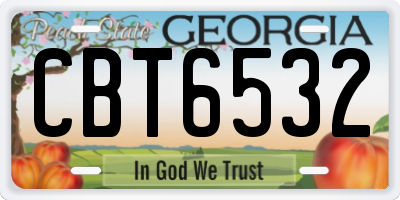 GA license plate CBT6532