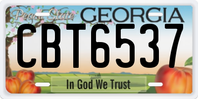 GA license plate CBT6537