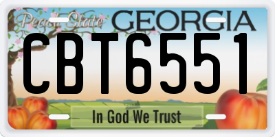 GA license plate CBT6551