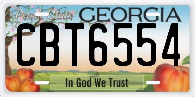 GA license plate CBT6554