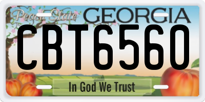 GA license plate CBT6560