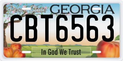 GA license plate CBT6563