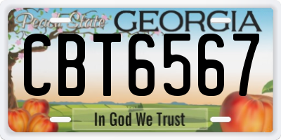 GA license plate CBT6567