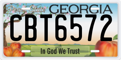 GA license plate CBT6572