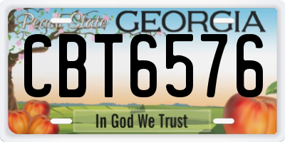 GA license plate CBT6576