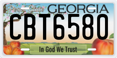 GA license plate CBT6580