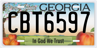GA license plate CBT6597
