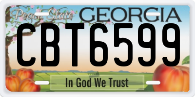 GA license plate CBT6599