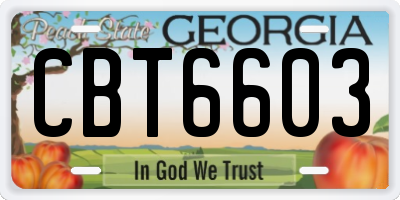 GA license plate CBT6603