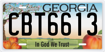 GA license plate CBT6613
