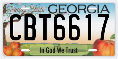 GA license plate CBT6617