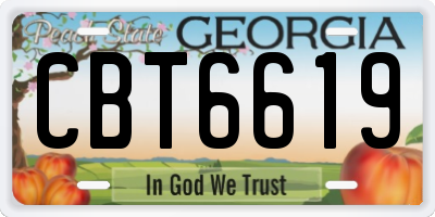 GA license plate CBT6619