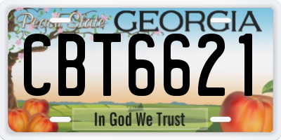 GA license plate CBT6621