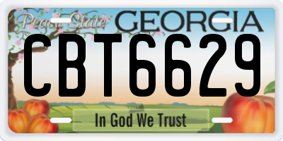 GA license plate CBT6629