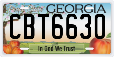 GA license plate CBT6630