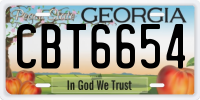 GA license plate CBT6654