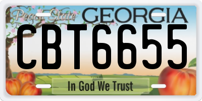 GA license plate CBT6655