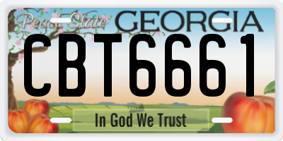 GA license plate CBT6661