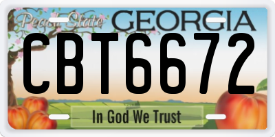 GA license plate CBT6672