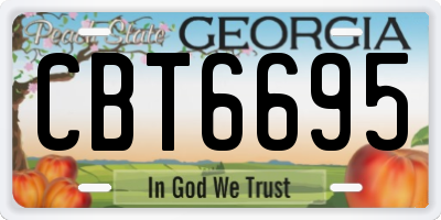 GA license plate CBT6695