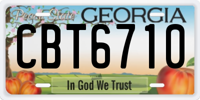 GA license plate CBT6710
