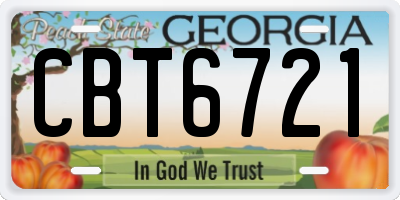 GA license plate CBT6721