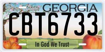 GA license plate CBT6733