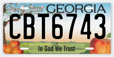 GA license plate CBT6743