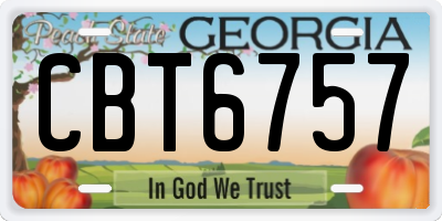 GA license plate CBT6757
