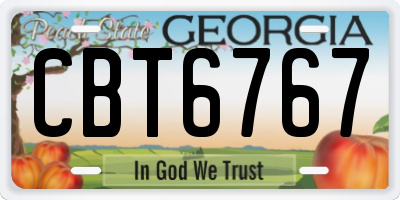 GA license plate CBT6767