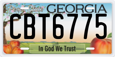 GA license plate CBT6775