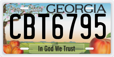 GA license plate CBT6795